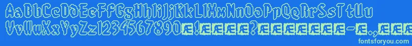 Fonte 8BitLimitRoBrk – fontes verdes em um fundo azul