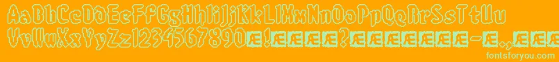 8BitLimitRoBrk Font – Green Fonts on Orange Background