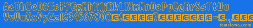 Czcionka 8BitLimitRoBrk – pomarańczowe czcionki na niebieskim tle
