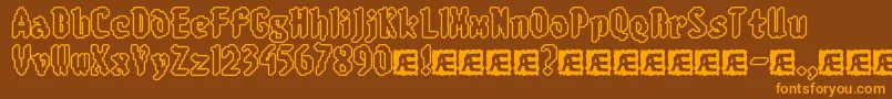 8BitLimitRoBrk Font – Orange Fonts on Brown Background