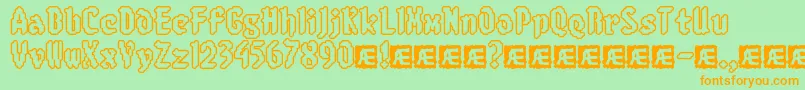 8BitLimitRoBrk Font – Orange Fonts on Green Background