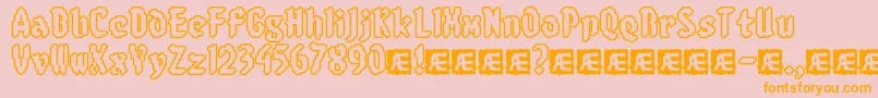 8BitLimitRoBrk Font – Orange Fonts on Pink Background