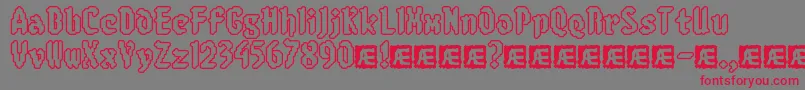 フォント8BitLimitRoBrk – 赤い文字の灰色の背景