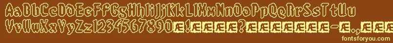 8BitLimitRoBrk Font – Yellow Fonts on Brown Background