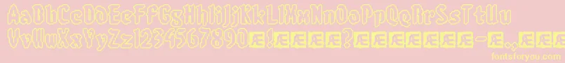 8BitLimitRoBrk-Schriftart – Gelbe Schriften auf rosa Hintergrund