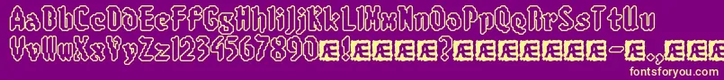 8BitLimitRoBrk Font – Yellow Fonts on Purple Background