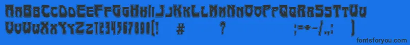 ArtNouveau1895Contour Font – Black Fonts on Blue Background