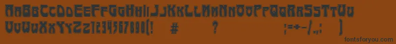 ArtNouveau1895Contour-Schriftart – Schwarze Schriften auf braunem Hintergrund