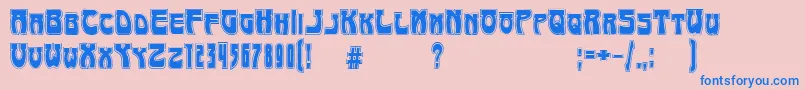 ArtNouveau1895Contour Font – Blue Fonts on Pink Background