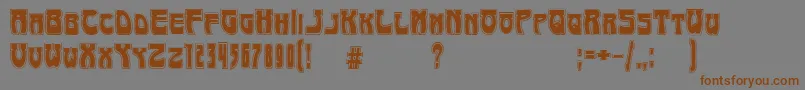 ArtNouveau1895Contour Font – Brown Fonts on Gray Background