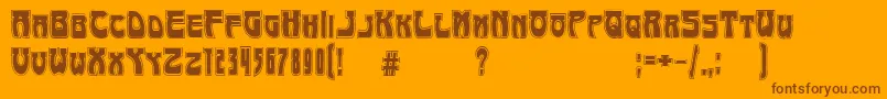 ArtNouveau1895Contour Font – Brown Fonts on Orange Background