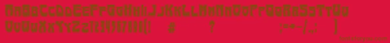 Czcionka ArtNouveau1895Contour – brązowe czcionki na czerwonym tle
