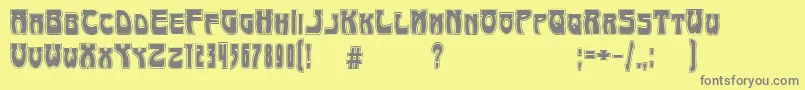 ArtNouveau1895Contour Font – Gray Fonts on Yellow Background