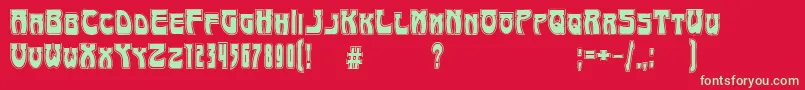 ArtNouveau1895Contour Font – Green Fonts on Red Background