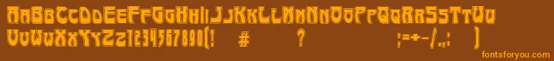 ArtNouveau1895Contour Font – Orange Fonts on Brown Background