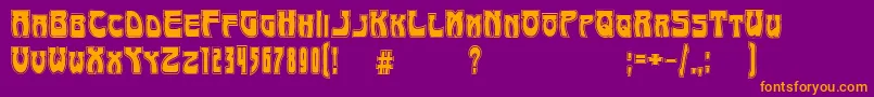 ArtNouveau1895Contour Font – Orange Fonts on Purple Background
