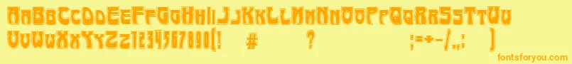 ArtNouveau1895Contour Font – Orange Fonts on Yellow Background