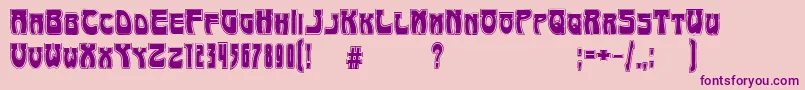 ArtNouveau1895Contour-Schriftart – Violette Schriften auf rosa Hintergrund