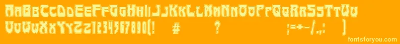 ArtNouveau1895Contour Font – Yellow Fonts on Orange Background
