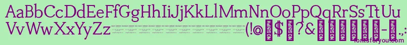 TuganoDemo-Schriftart – Violette Schriften auf grünem Hintergrund