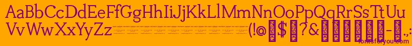 TuganoDemo-Schriftart – Violette Schriften auf orangefarbenem Hintergrund