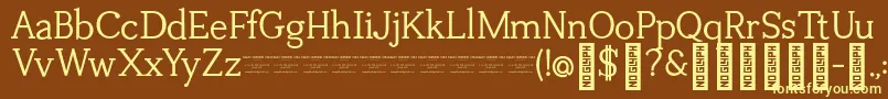 TuganoDemo Font – Yellow Fonts on Brown Background