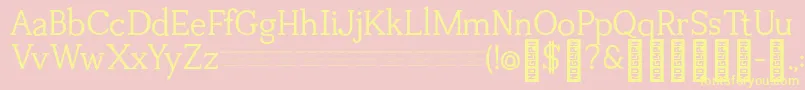 TuganoDemo-Schriftart – Gelbe Schriften auf rosa Hintergrund