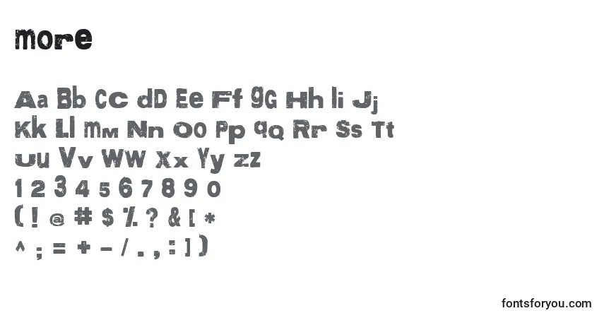 Fuente More - alfabeto, números, caracteres especiales