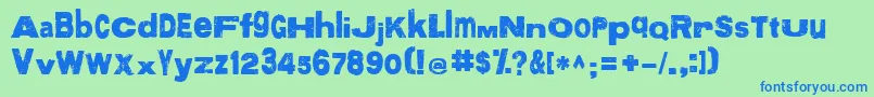 More Font – Blue Fonts on Green Background