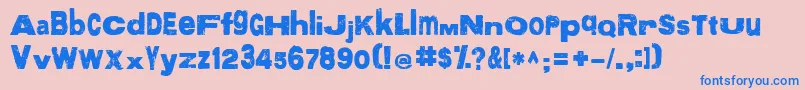 More about More Font More Font – Blue Fonts on Pink Background