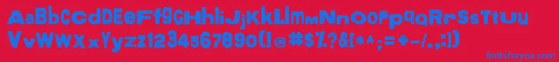 Fonte More – fontes azuis em um fundo vermelho
