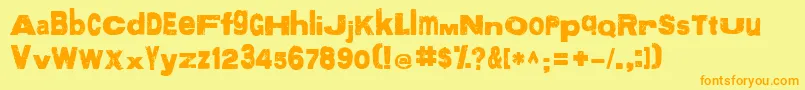 More Font – Orange Fonts on Yellow Background