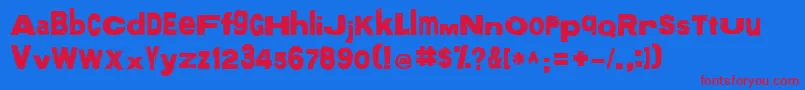 More Font – Red Fonts on Blue Background