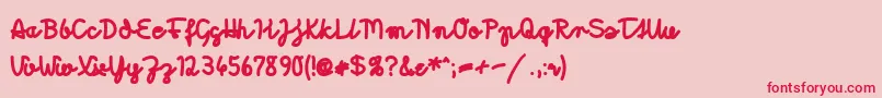 MoradoMarker Font – Red Fonts on Pink Background