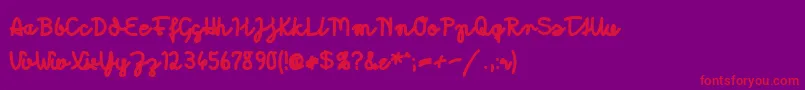 MoradoMarker-Schriftart – Rote Schriften auf violettem Hintergrund