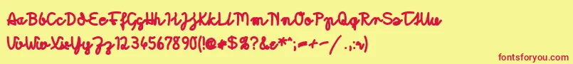 MoradoMarker Font – Red Fonts on Yellow Background