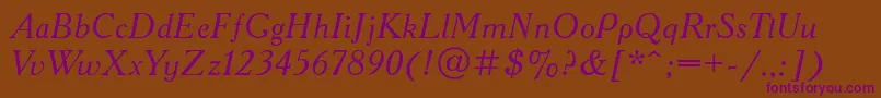 Acd56Ac Font – Purple Fonts on Brown Background