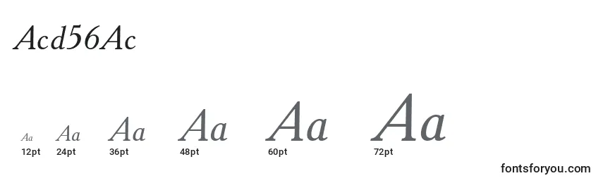 Размеры шрифта Acd56Ac
