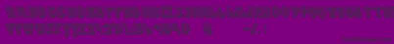 Mr.PoppeyBlod-Schriftart – Schwarze Schriften auf violettem Hintergrund