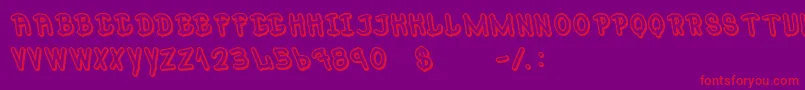 Mr.PoppeyBlod Font – Red Fonts on Purple Background