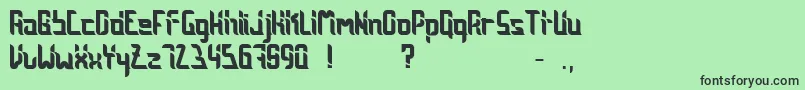 Weitere Informationen zur JentByPzeros-Schriftart JentByPzeros-Schriftart – Schwarze Schriften auf grünem Hintergrund