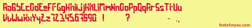 JentByPzeros Font – Red Fonts on Yellow Background