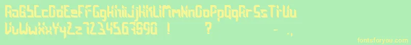 JentByPzeros Font – Yellow Fonts on Green Background