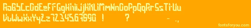 JentByPzeros Font – Yellow Fonts on Orange Background