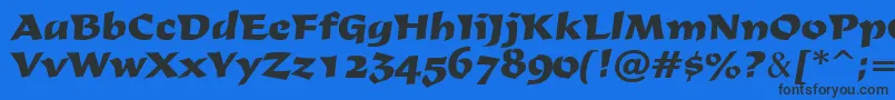 DerbyRegular Font – Black Fonts on Blue Background