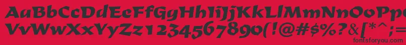 DerbyRegular Font – Black Fonts on Red Background