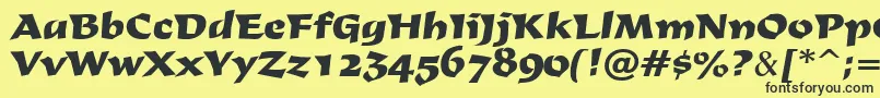 DerbyRegular Font – Black Fonts on Yellow Background