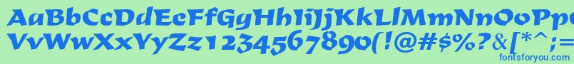 フォントDerbyRegular – 青い文字は緑の背景です。