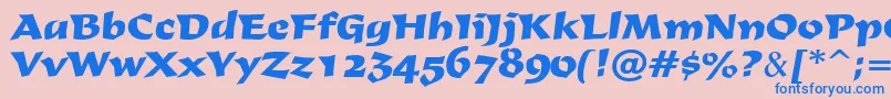 DerbyRegular-Schriftart – Blaue Schriften auf rosa Hintergrund