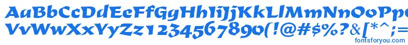 フォントDerbyRegular – 白い背景に青い文字